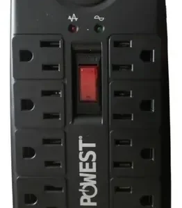 Estabilizador De Tensión Powest Regulador De Voltaje Pro Pc 1000 1000 Va 1000va Negro